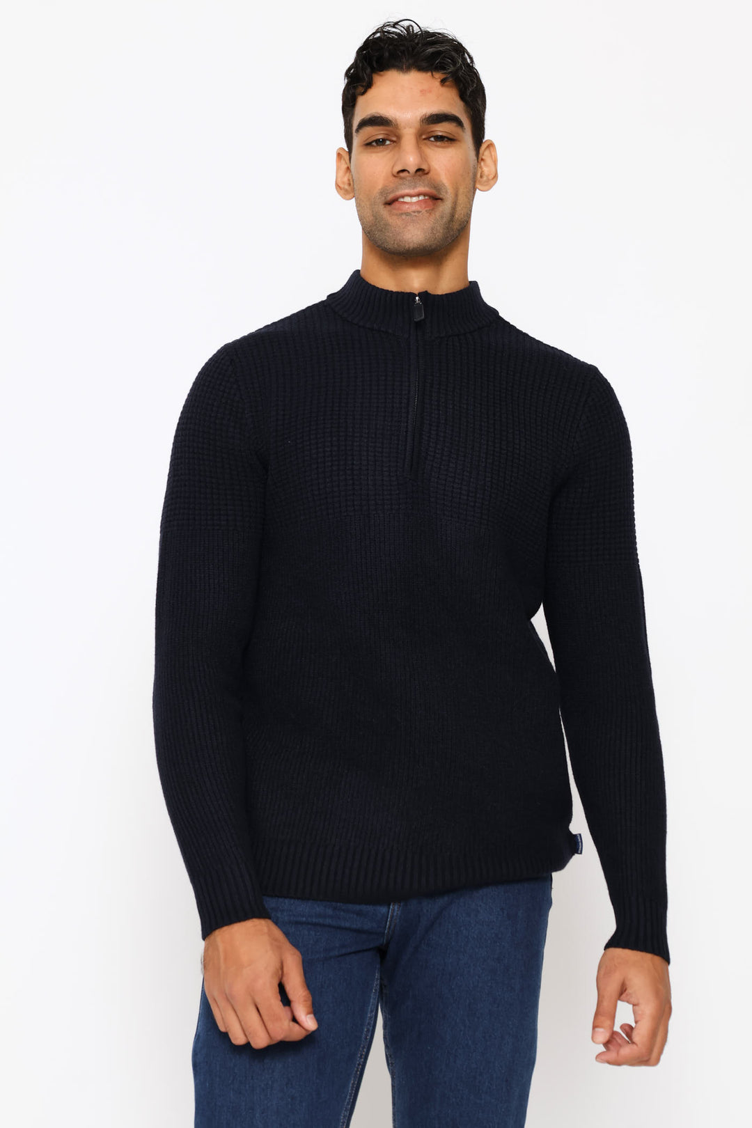 Quarter Zip Knitwear - Navy