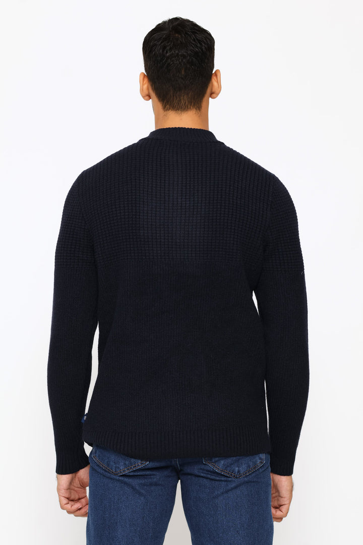 Quarter Zip Knitwear - Navy