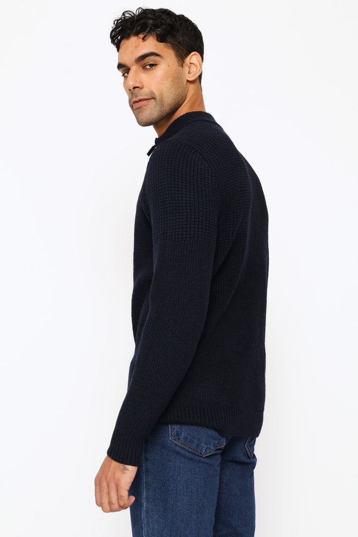 Quarter Zip Knitwear - Navy