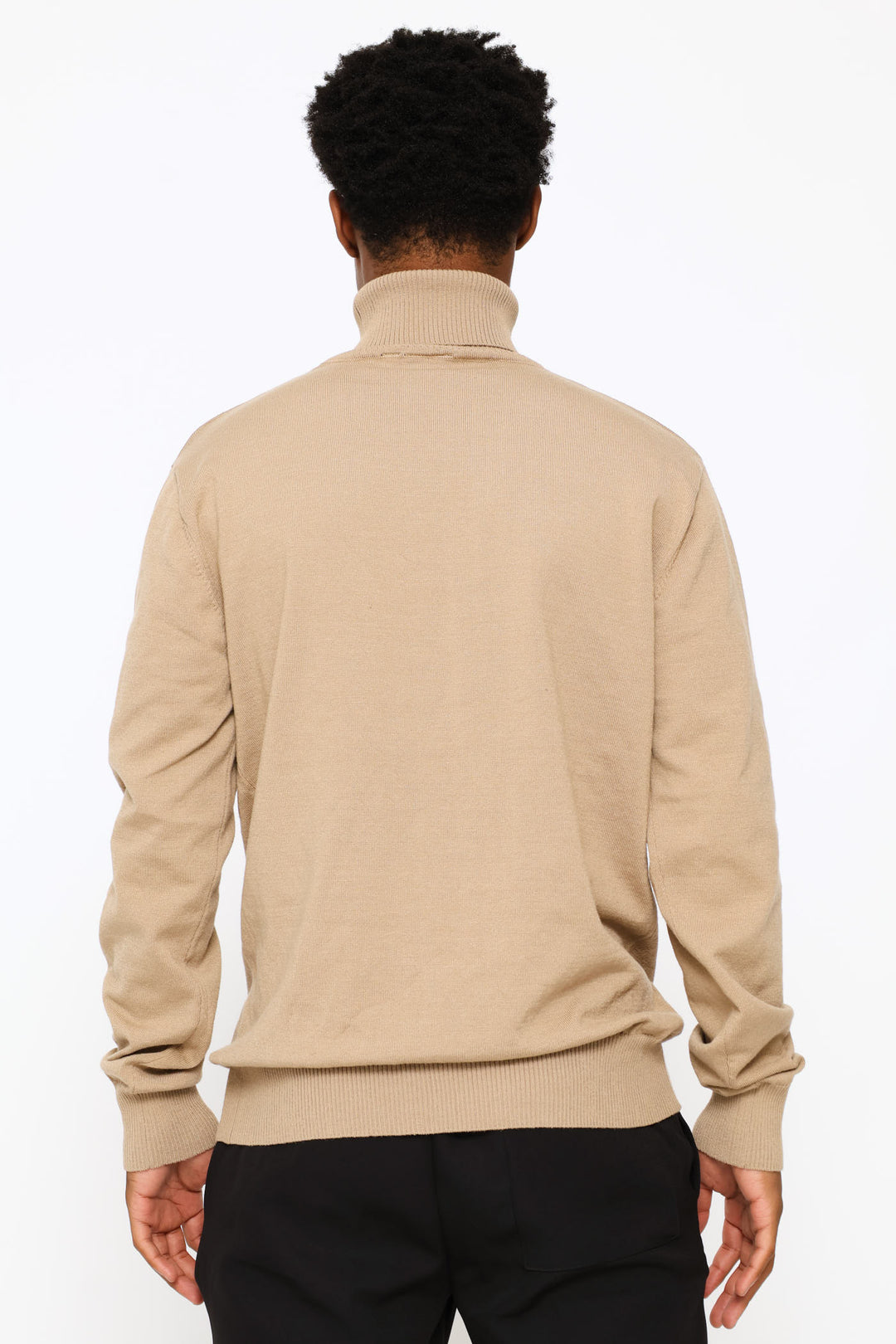 Fine Knit Poloneck - Taupe