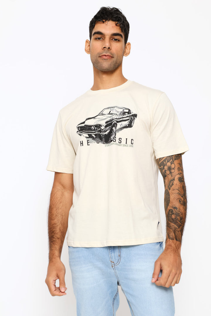 Classic Mustang Tee - Ecru