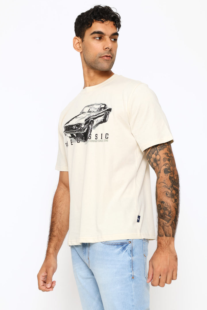 Classic Mustang Tee - Ecru