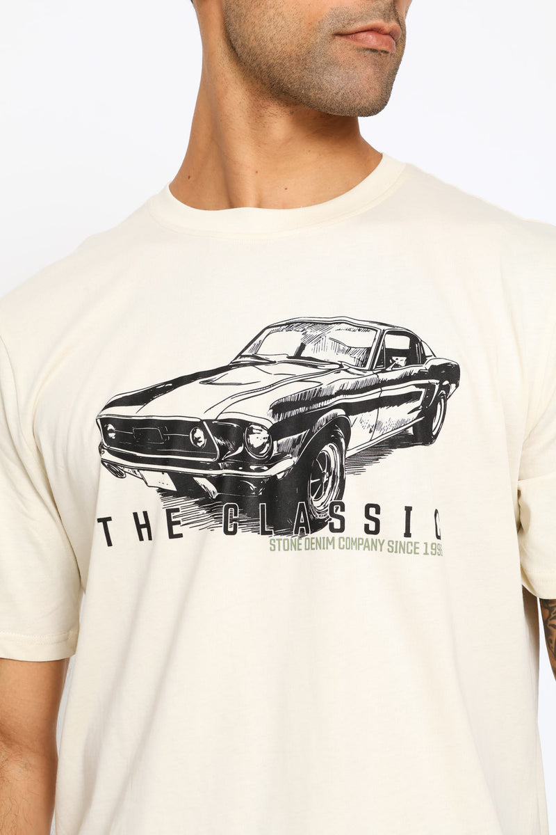 Classic Mustang Tee - Ecru