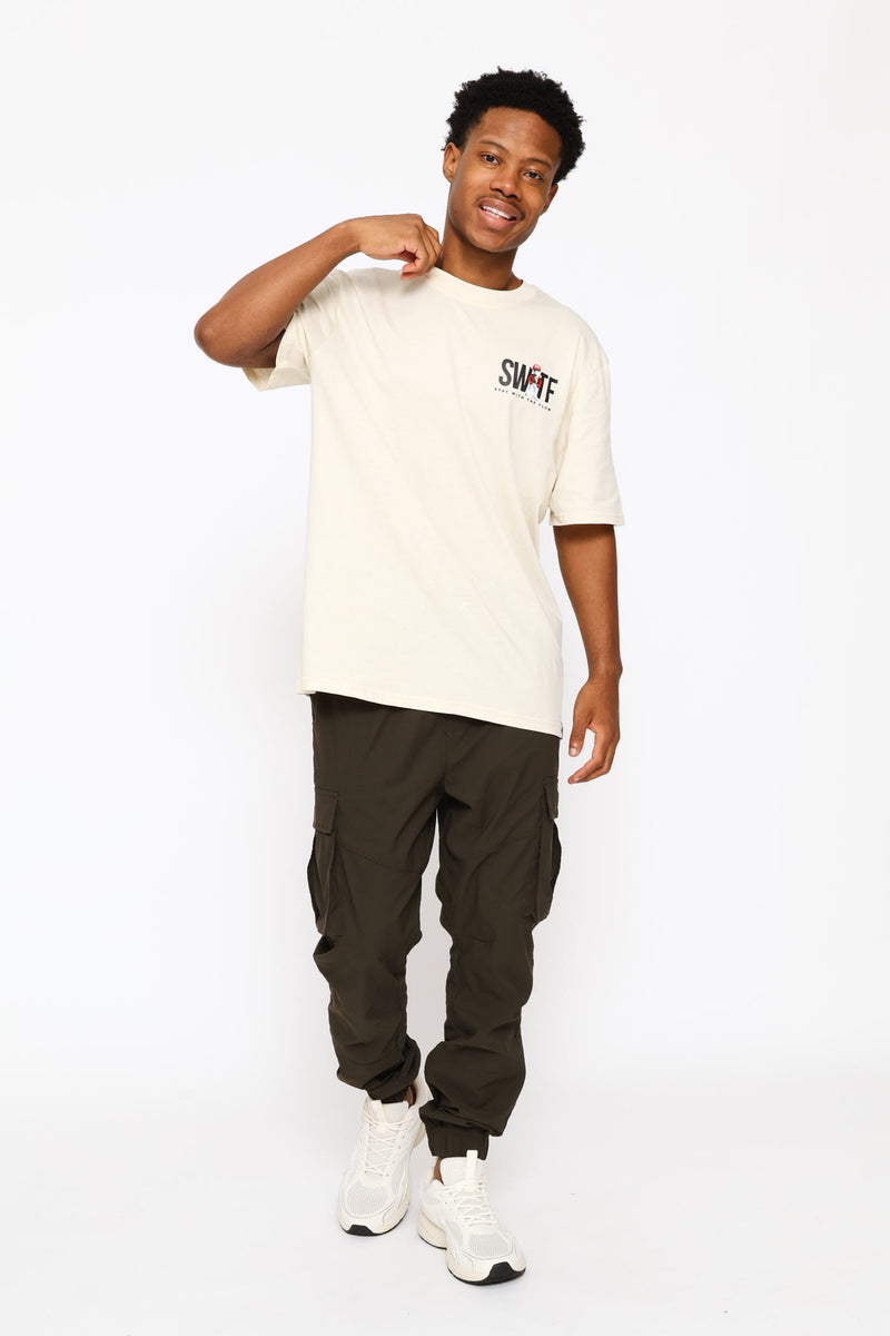 Swtf Front & Back Bear Print Tee - Ecru