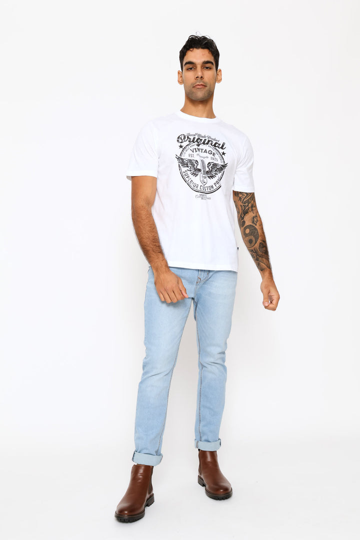 Aces & Icons Tropical Script Tee - White