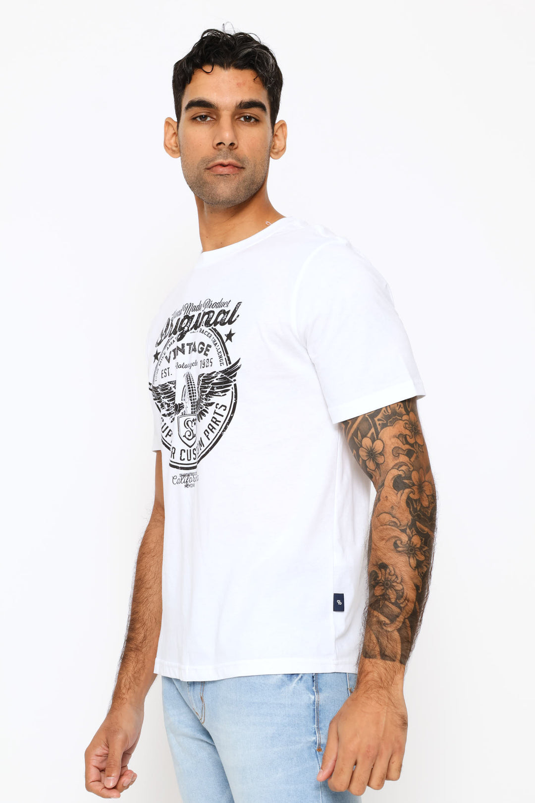 Aces & Icons Tropical Script Tee - White