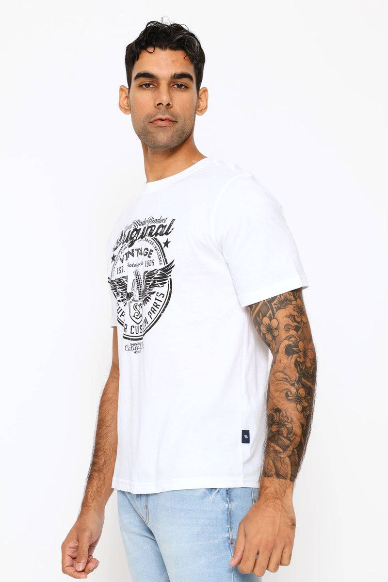 Aces & Icons Tropical Script Tee - White