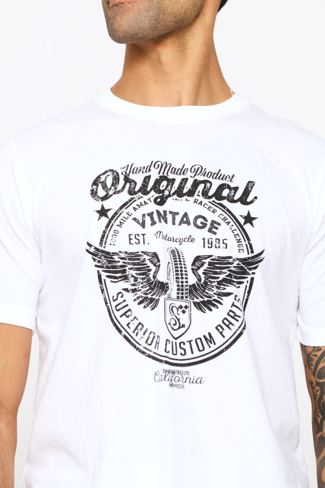 Aces & Icons Tropical Script Tee - White