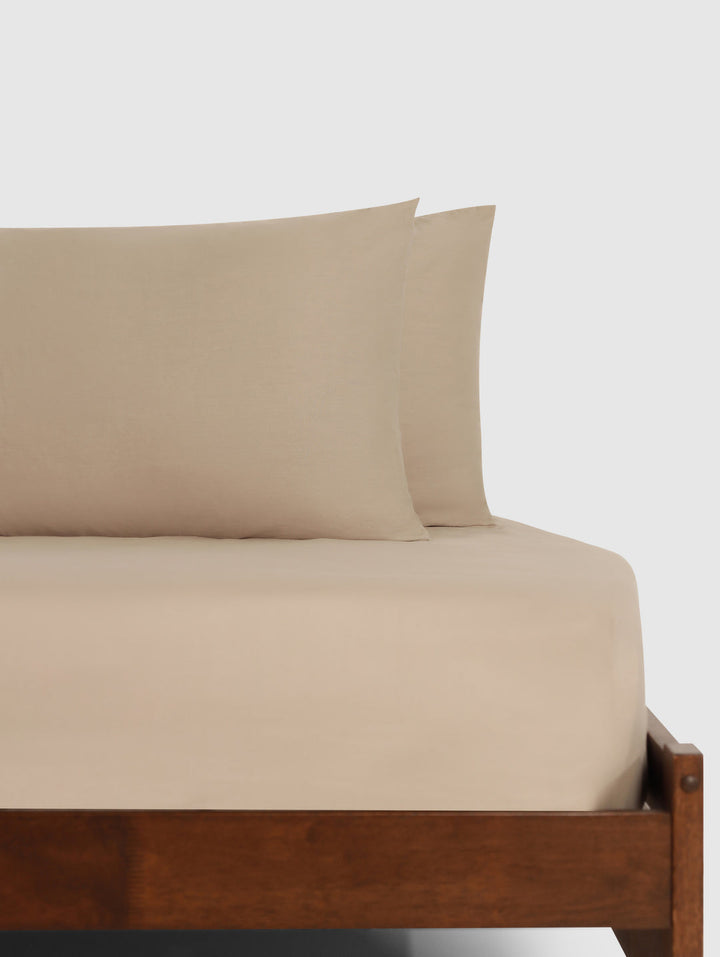 2 Pack 200TC Standard Pillowcases - Stone