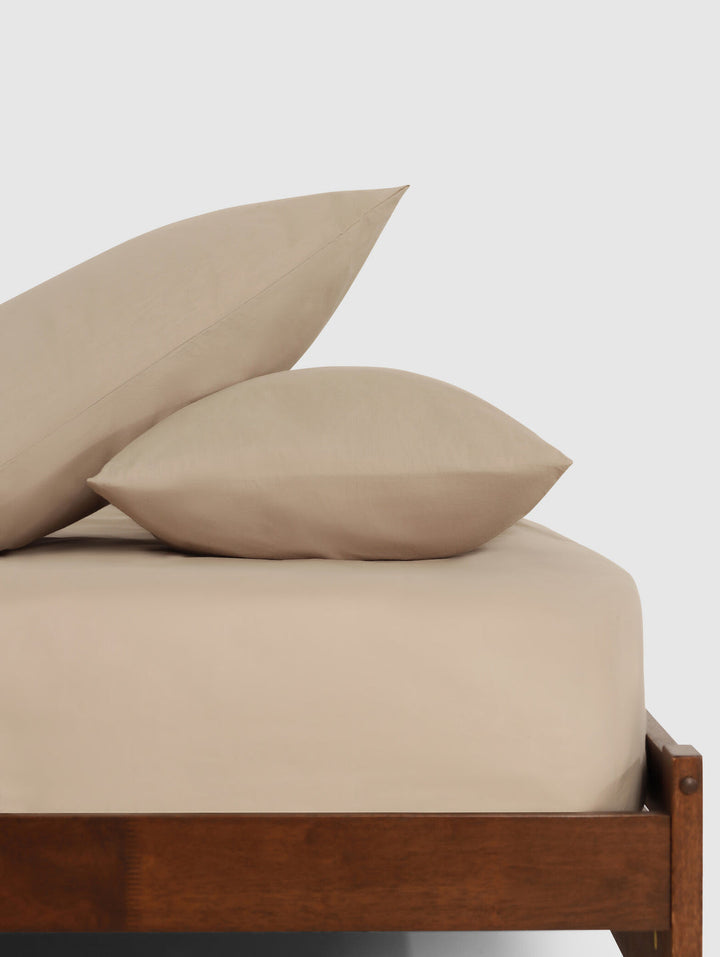 2 Pack 200TC Standard Pillowcases - Stone