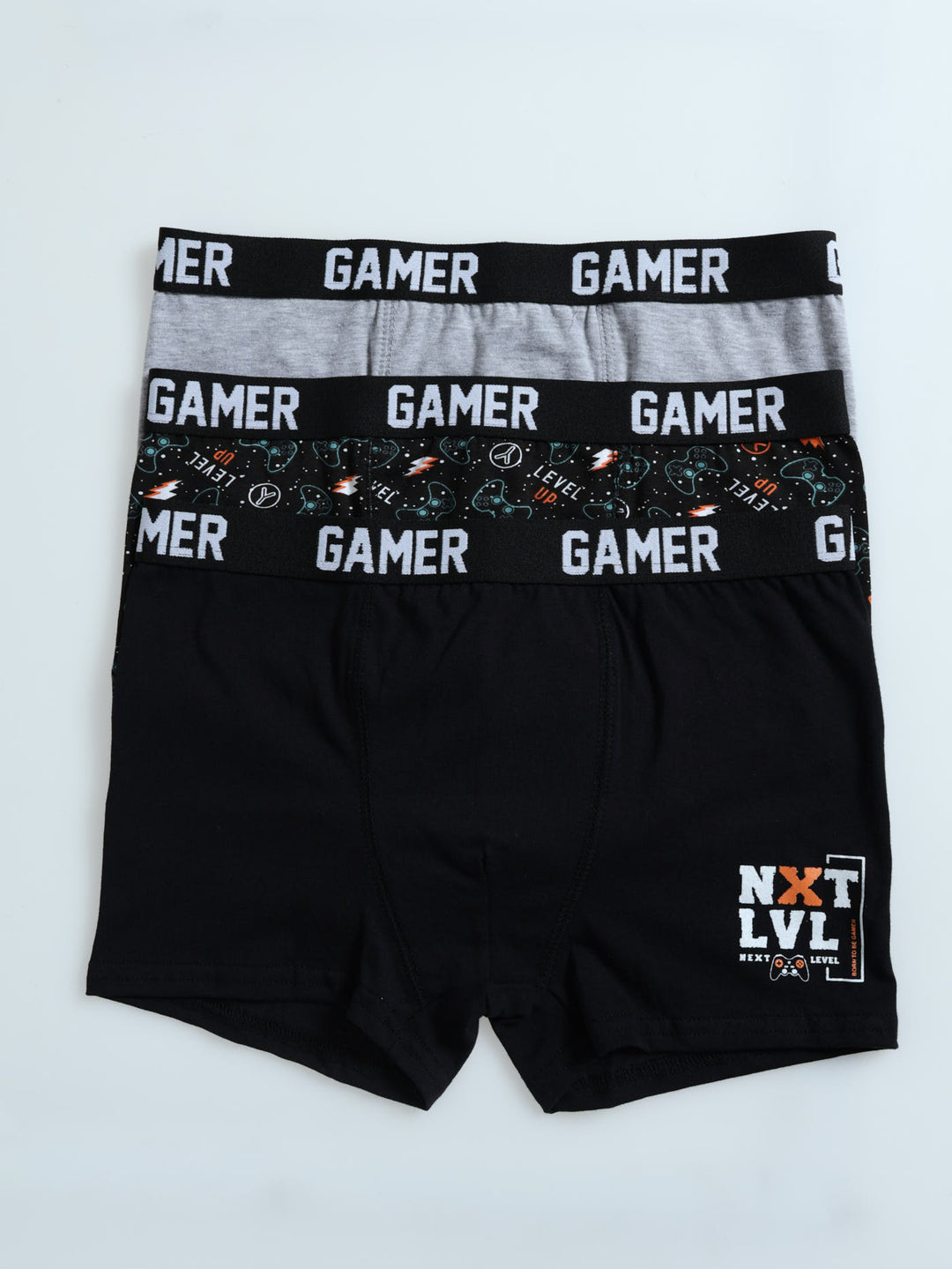 Boys 3 Pack Gamer Boxer - White
