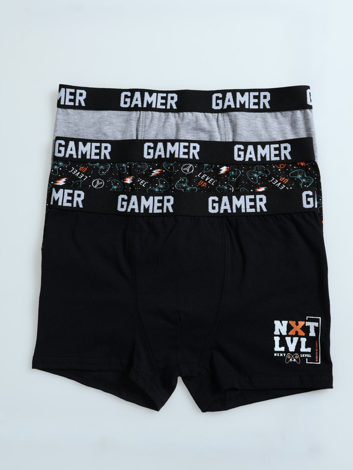 Boys 3 Pack Gamer Boxer - White