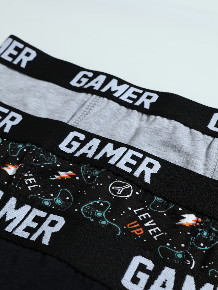 Boys 3 Pack Gamer Boxer - White