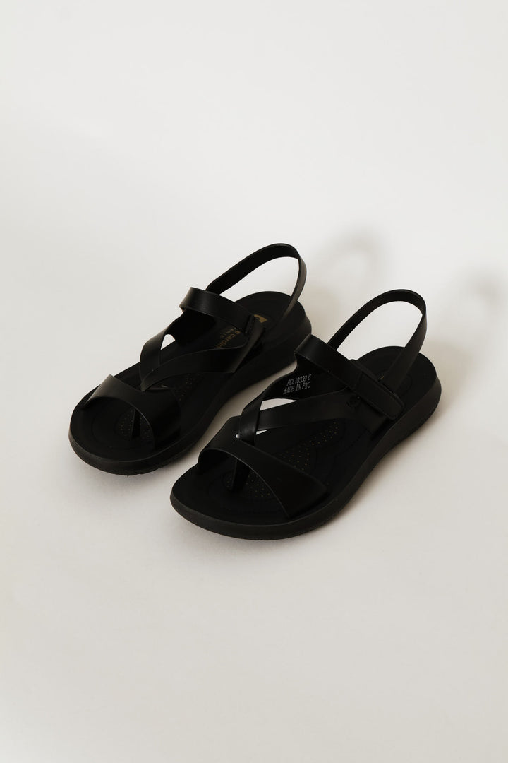 Multi Strap Sandal - Black