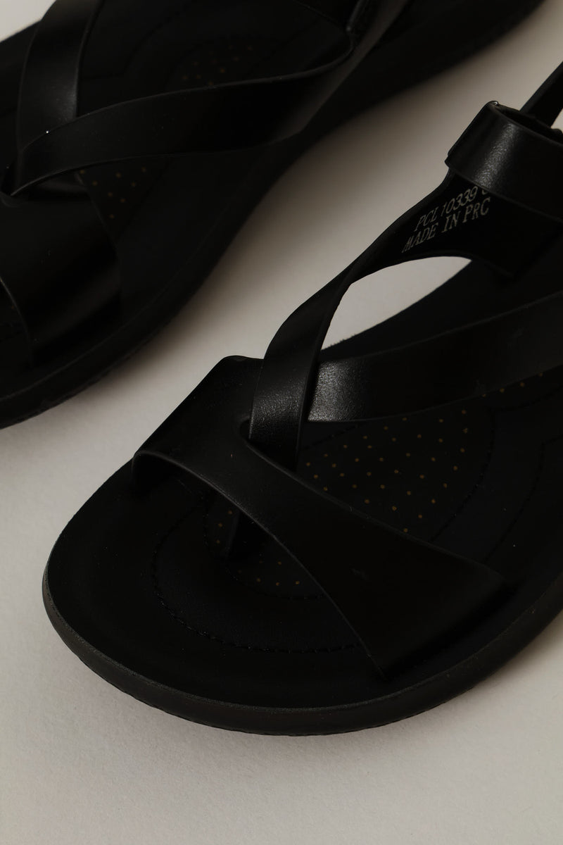 Multi Strap Sandal - Black