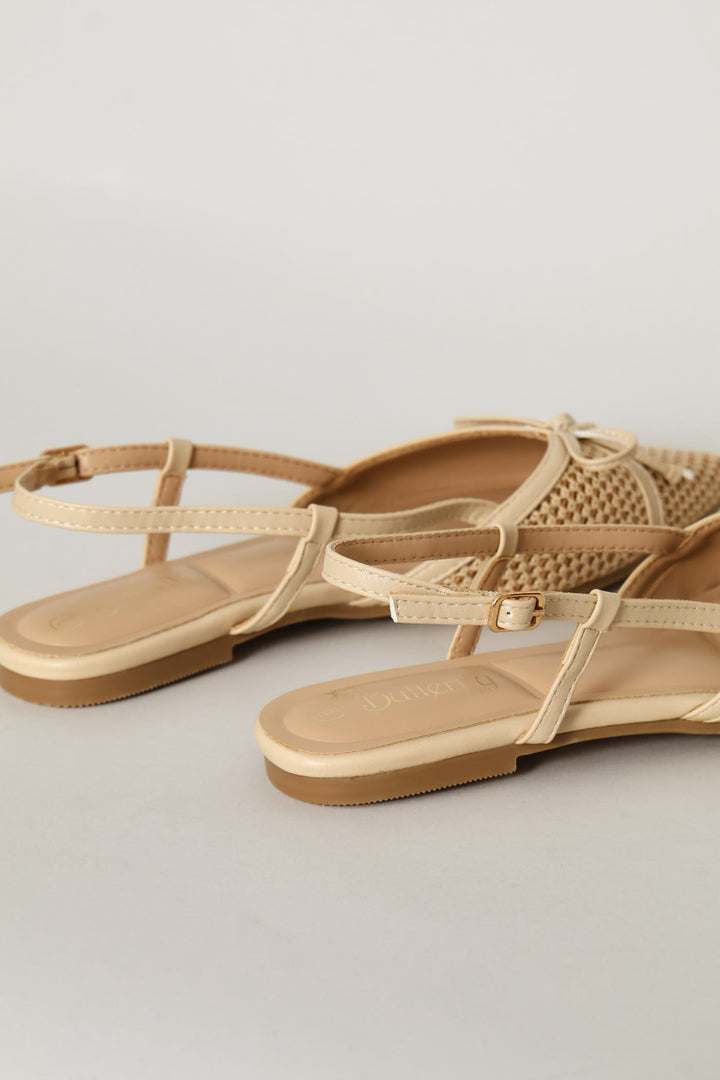 Net Deail Sandal - Tan