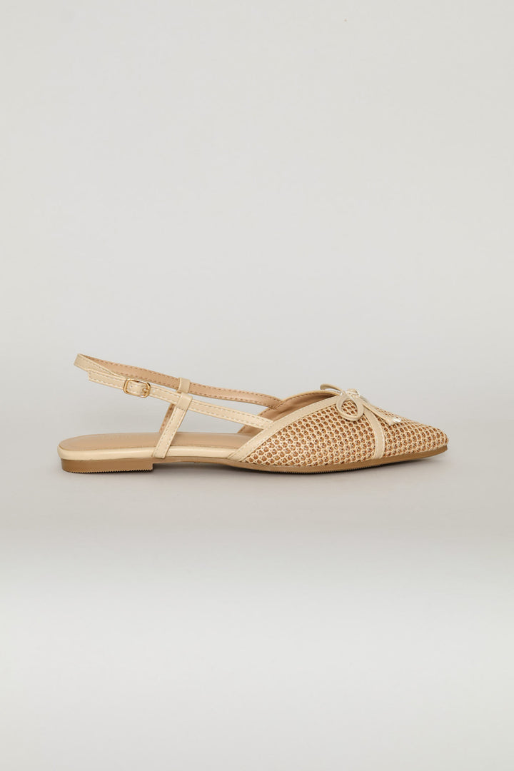 Net Deail Sandal - Tan