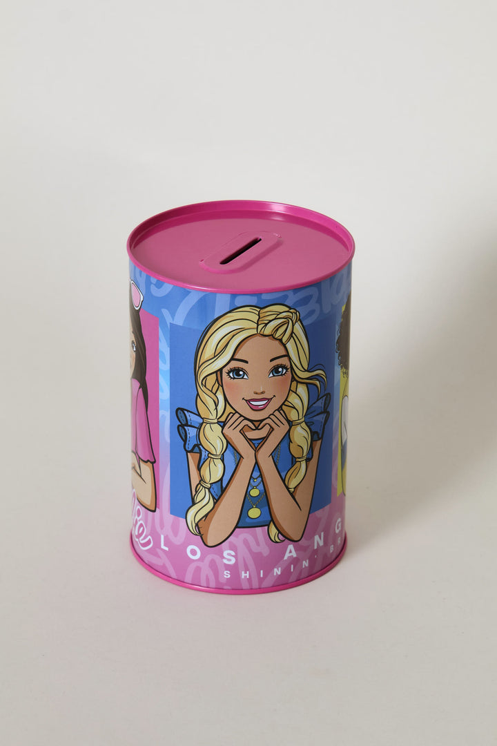 Pre-Girls Barbie Tin Coin Bank - Pink