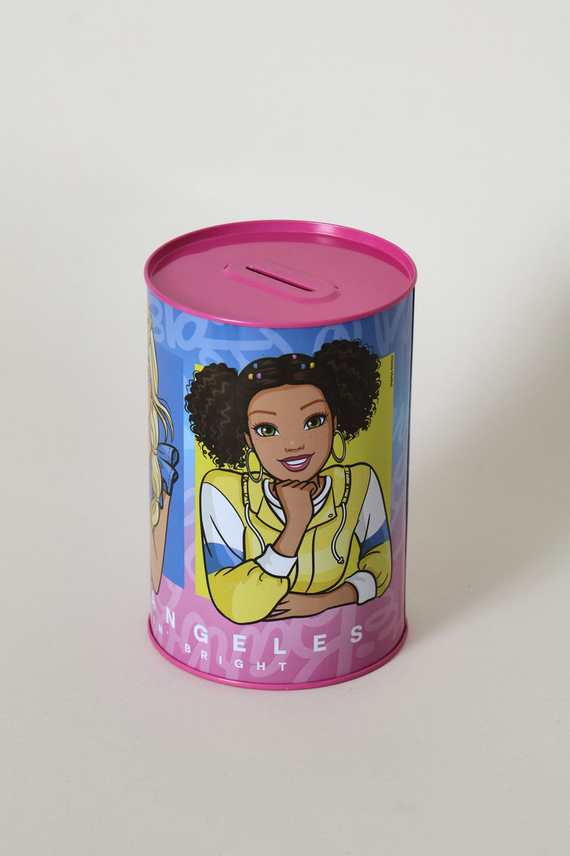 Pre-Girls Barbie Tin Coin Bank - Pink