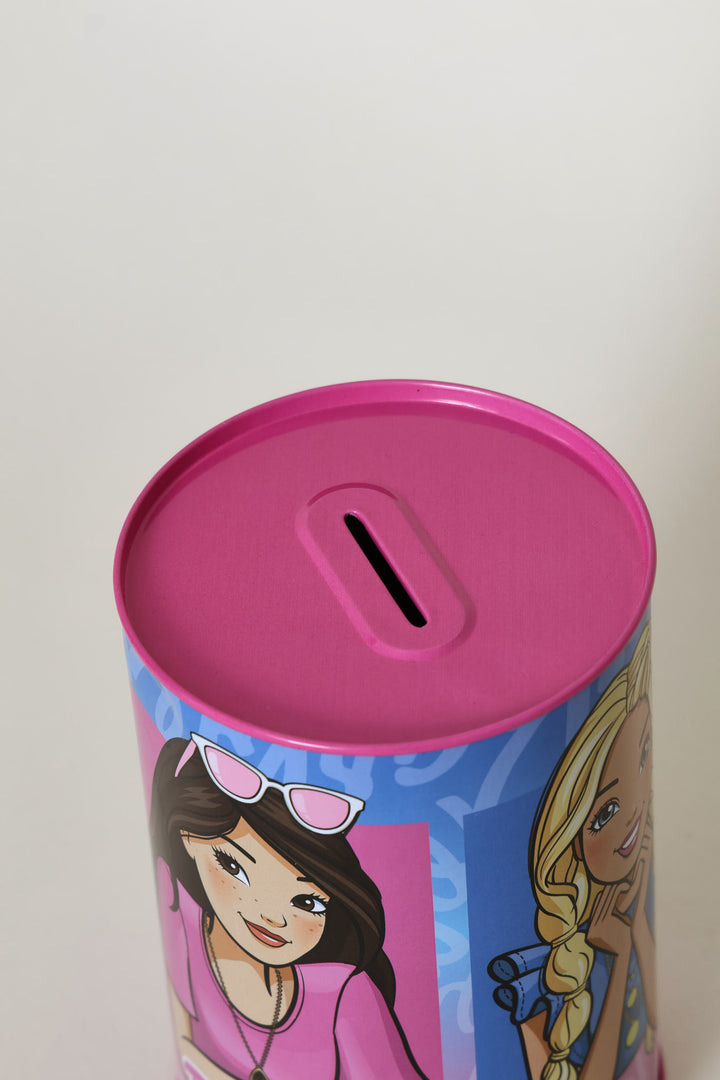 Pre-Girls Barbie Tin Coin Bank - Pink
