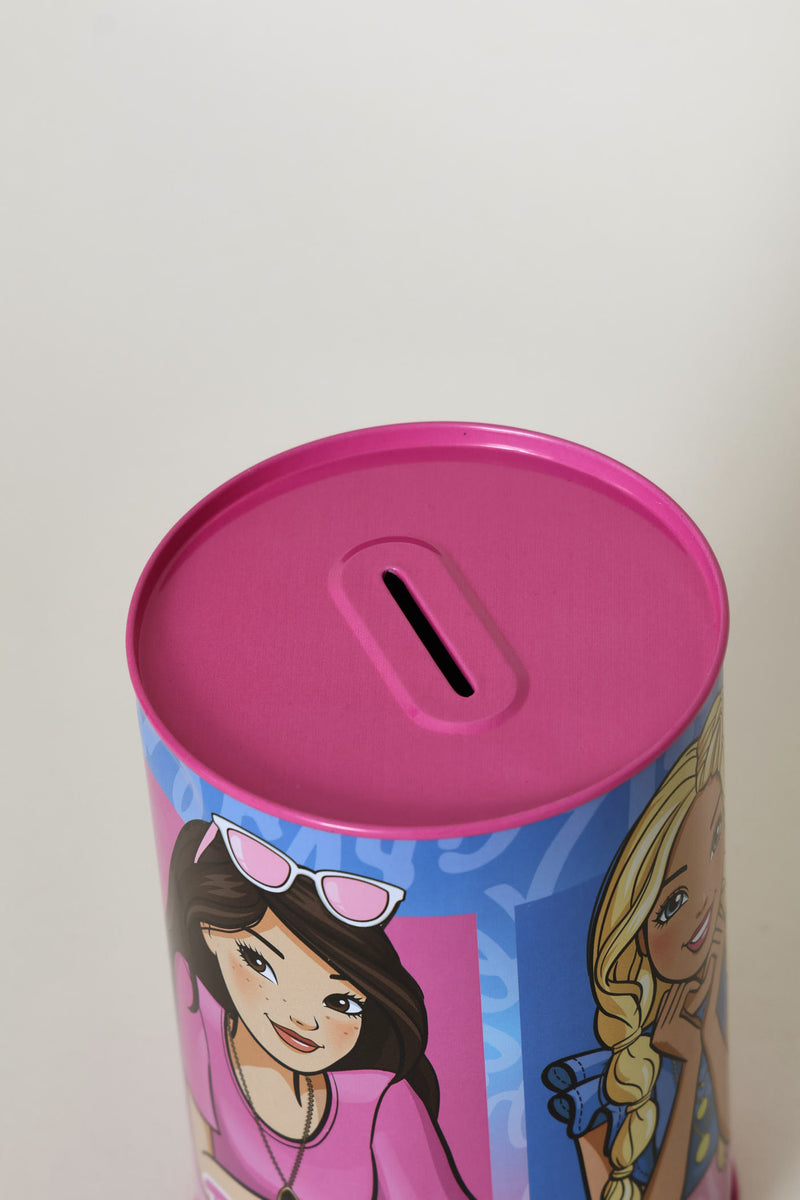 Pre-Girls Barbie Tin Coin Bank - Pink
