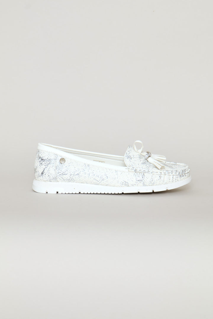 Foil Detail Loafer - White