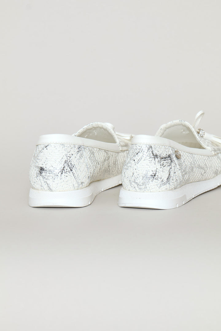 Foil Detail Loafer - White