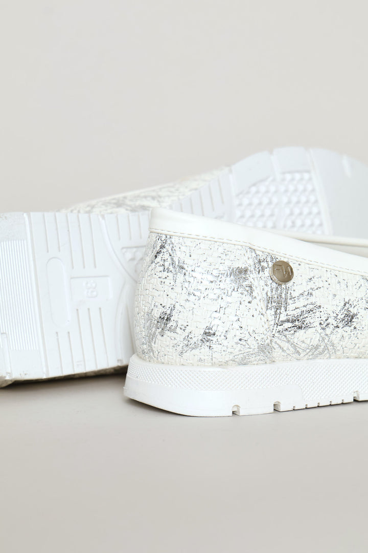 Foil Detail Loafer - White