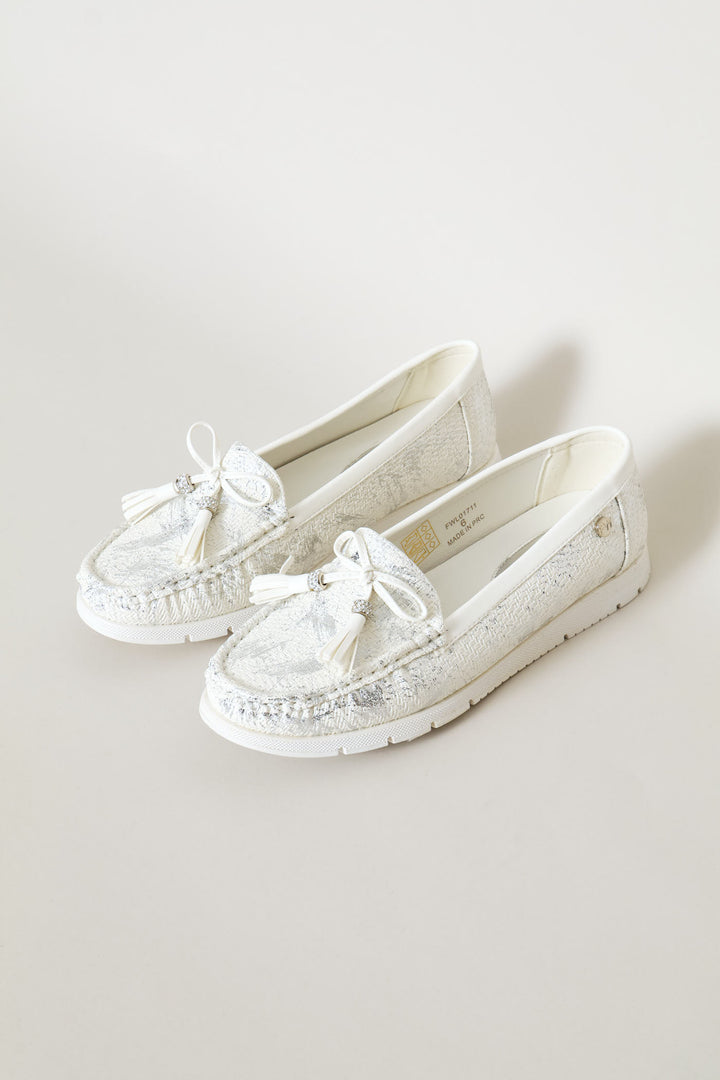 Foil Detail Loafer - White