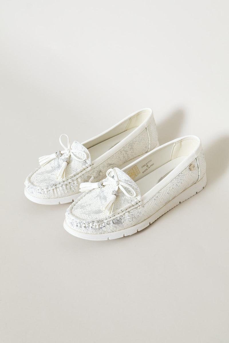 Foil Detail Loafer - White
