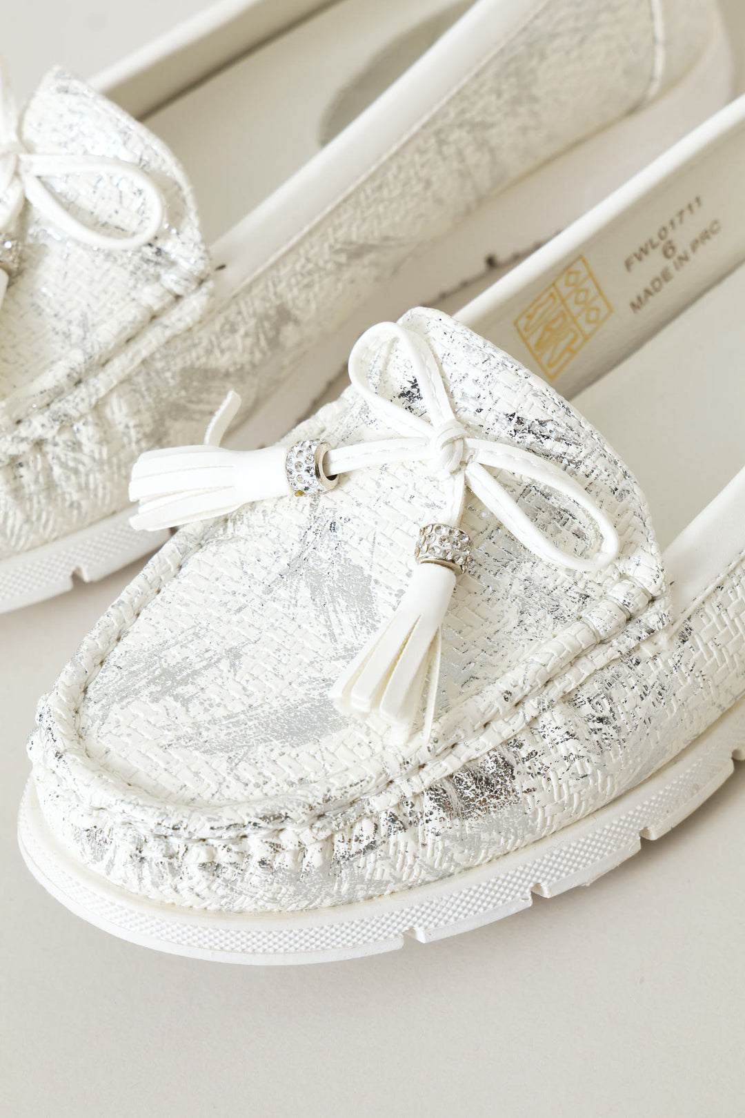 Foil Detail Loafer - White