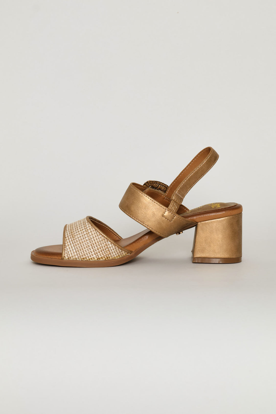 Metallic Block Heel - Bronze