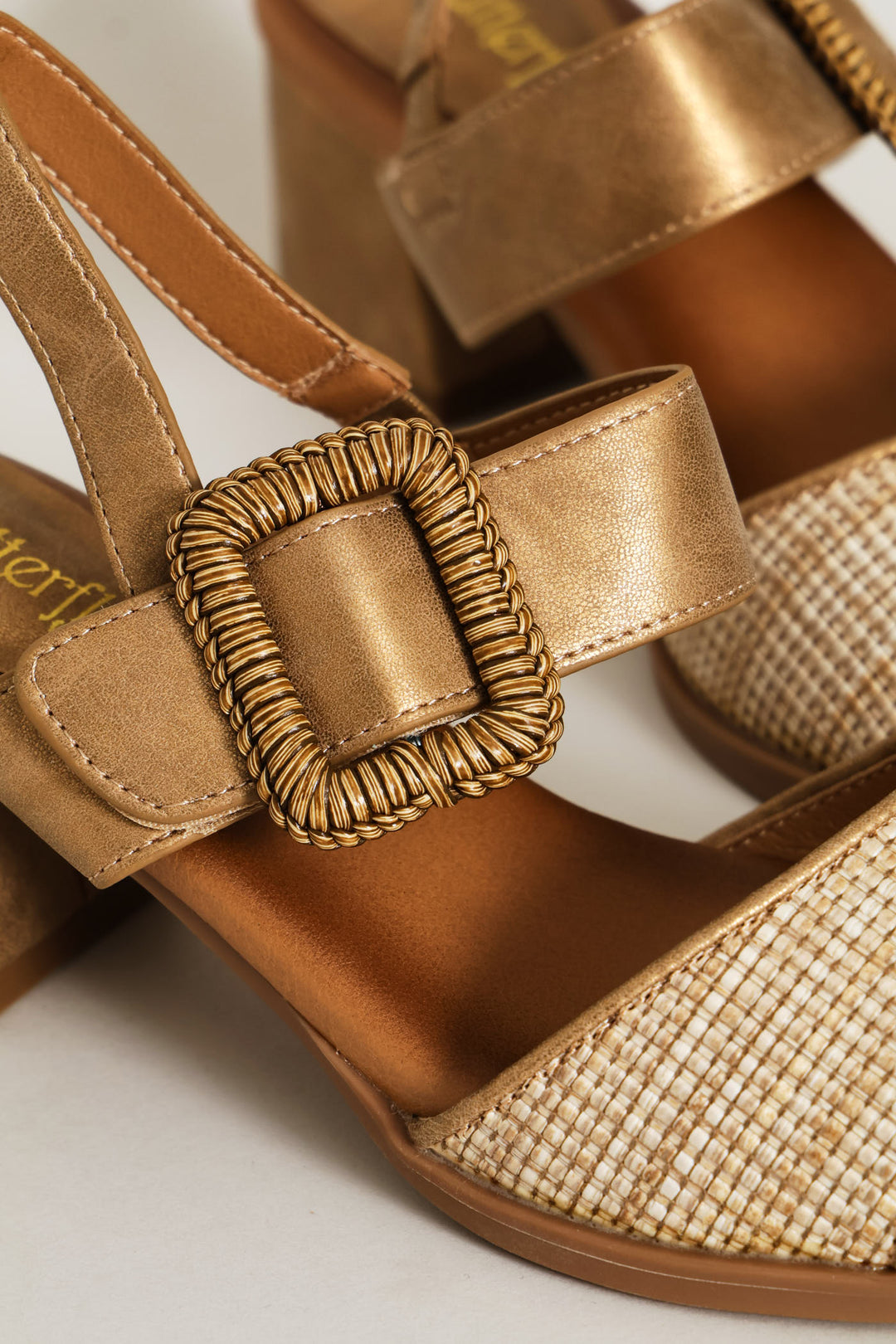 Metallic Block Heel - Bronze