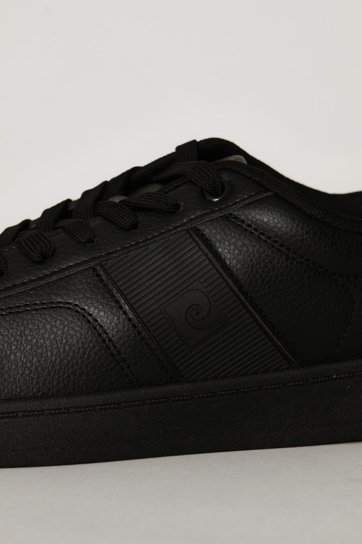 Basic Mono Lace Up Sneaker - Black