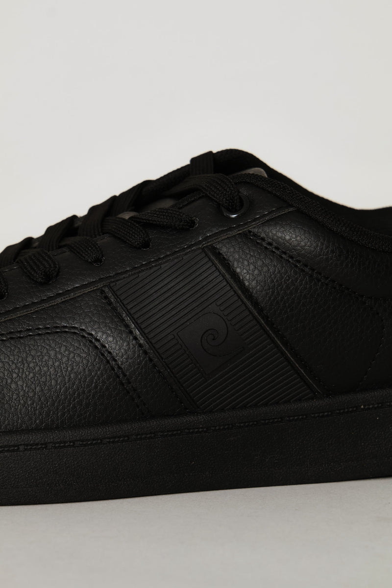 Basic Mono Lace Up Sneaker - Black