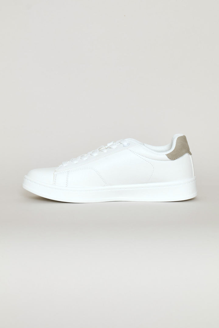 Basic Mono Lace Up Sneaker - White