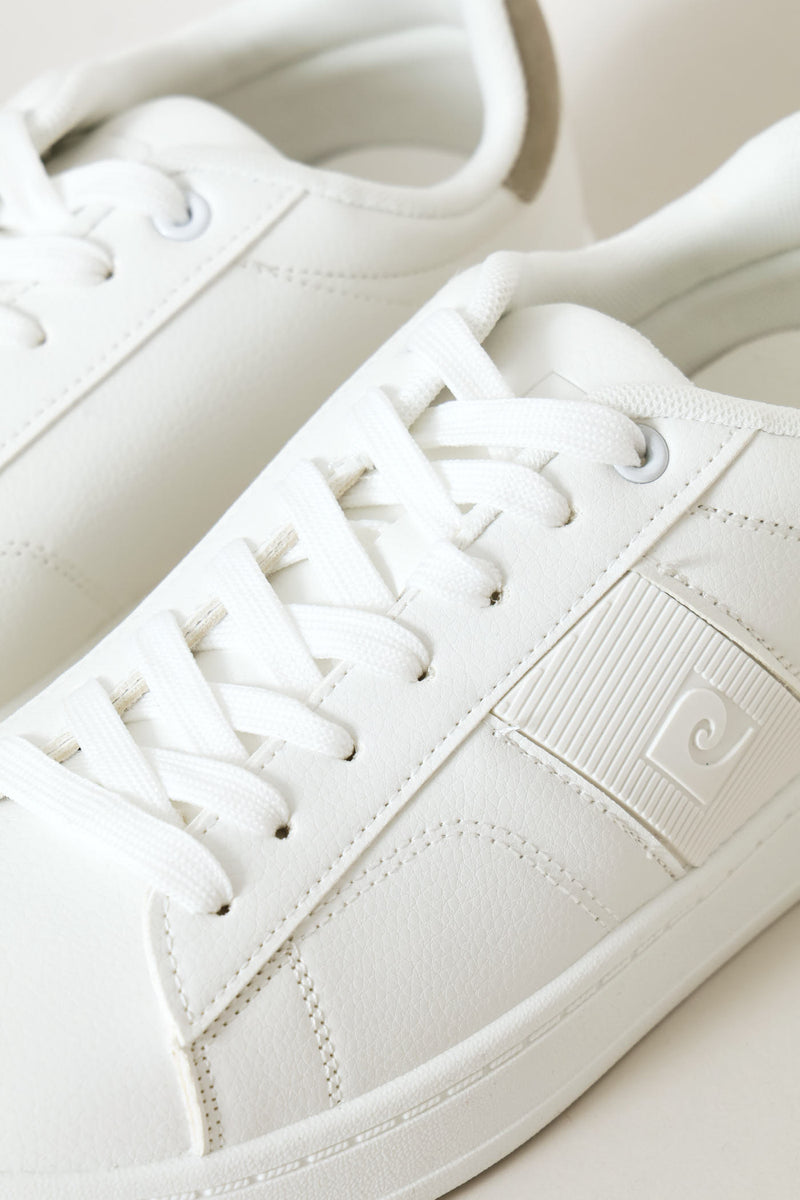 Basic Mono Lace Up Sneaker - White
