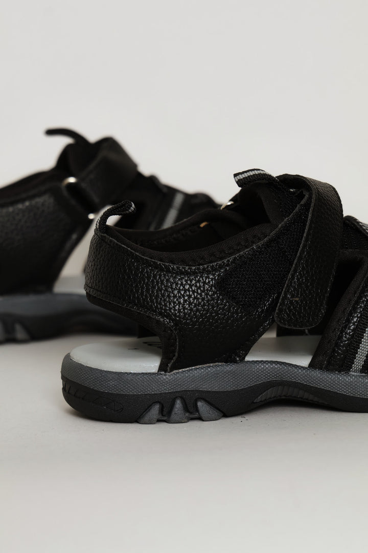 Boys Closed Toe Adenture Sandal - Black/Grey