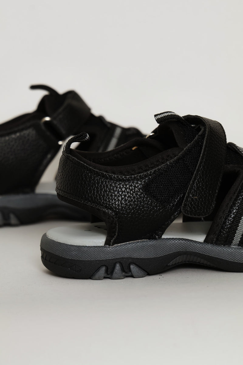 Boys Closed Toe Adenture Sandal - Black/Grey