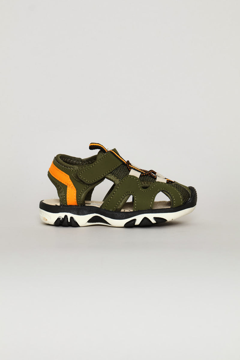 Pre-Boys Closed Toe Adventure Sandal - Olive