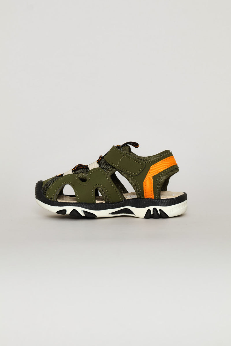 Pre-Boys Closed Toe Adventure Sandal - Olive