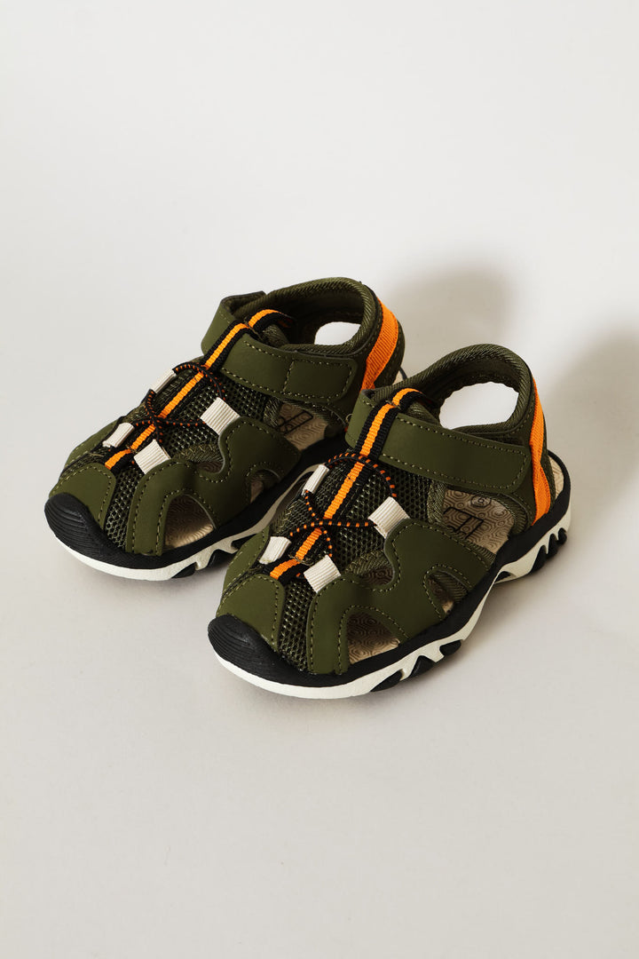 Pre-Boys Closed Toe Adventure Sandal - Olive