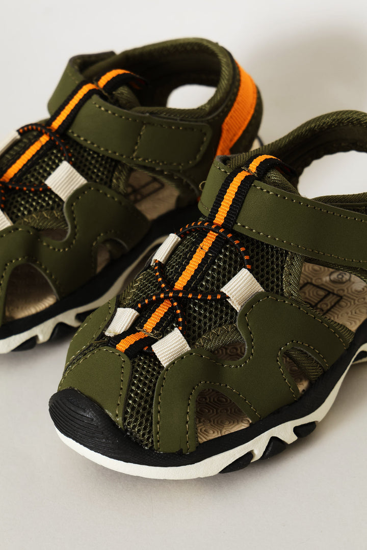 Pre-Boys Closed Toe Adventure Sandal - Olive