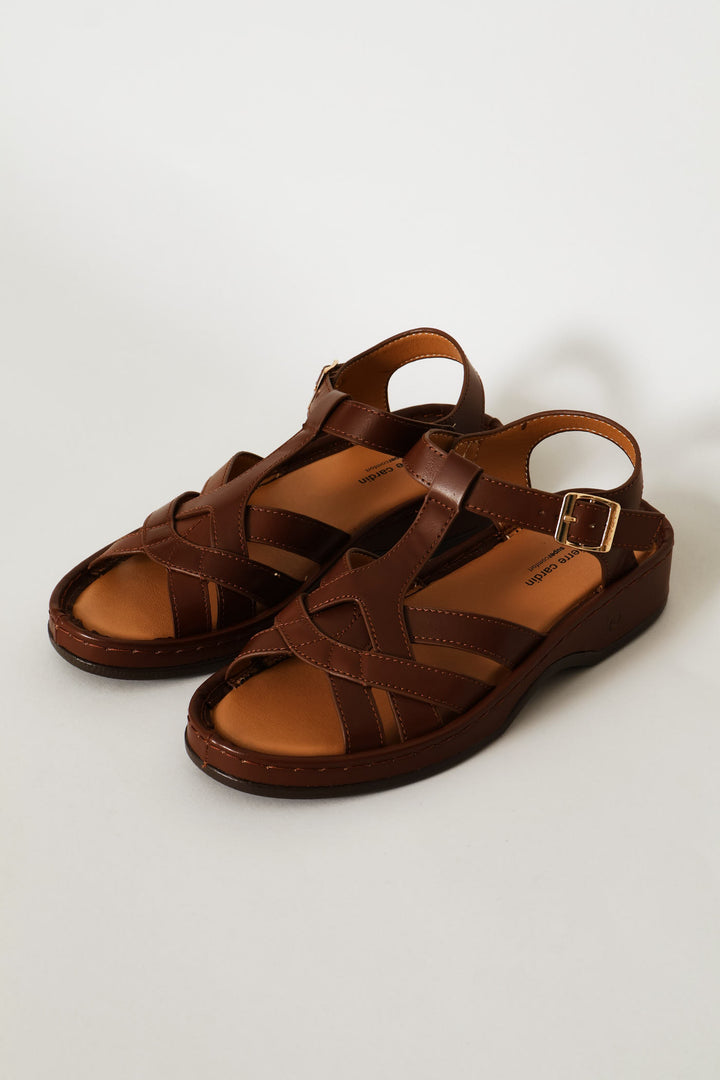 Caged Sandal - Chocolate