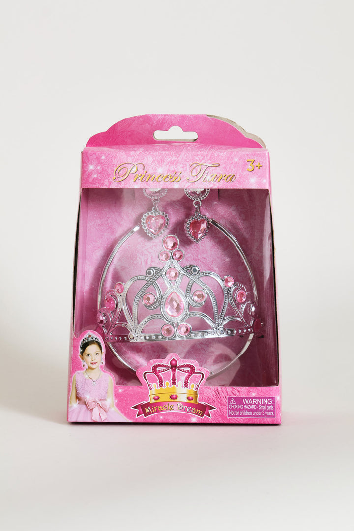 Pre-Girls Tiara And Earings Set - Silver