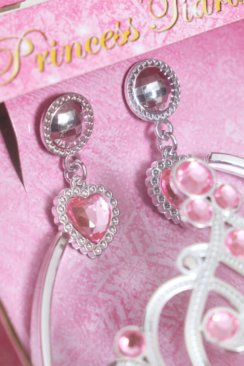 Pre-Girls Tiara And Earings Set - Silver