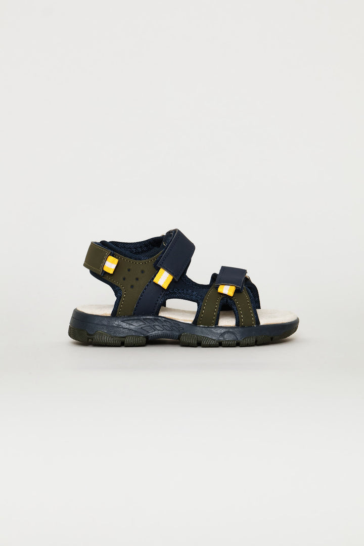 Pre-Boys Open Toe Adventure Sandal - Navy/Olive