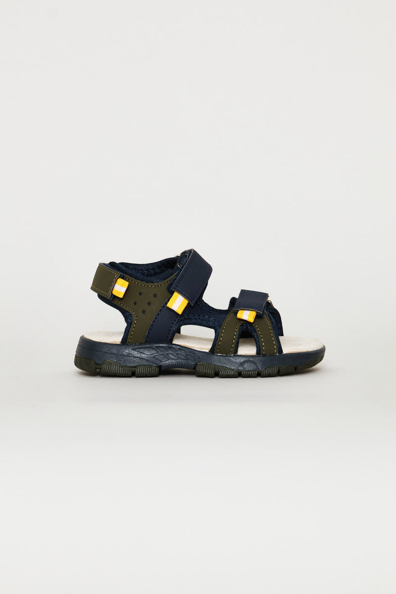 Pre-Boys Open Toe Adventure Sandal - Navy/Olive