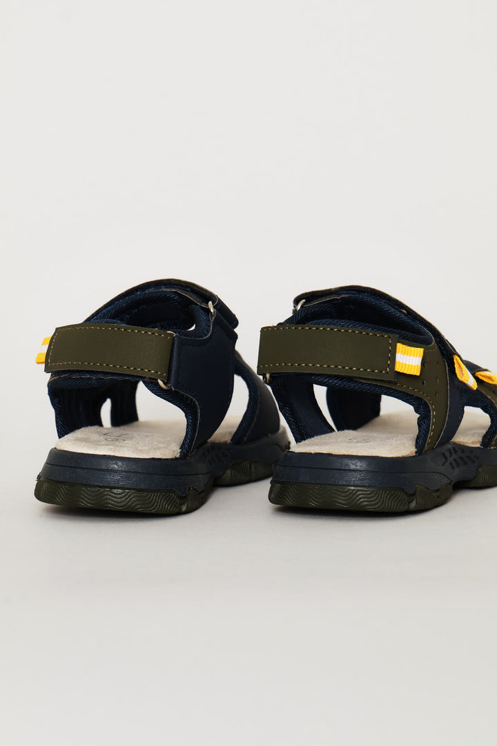 Pre-Boys Open Toe Adventure Sandal - Navy/Olive