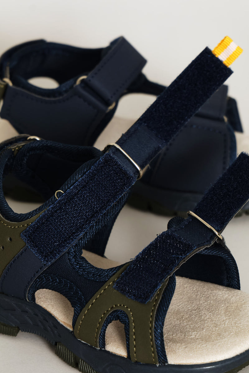 Pre-Boys Open Toe Adventure Sandal - Navy/Olive